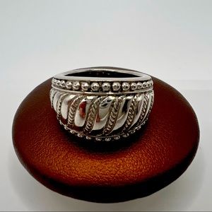 Judith Ripka Domed Cable Silver Ring Size 6